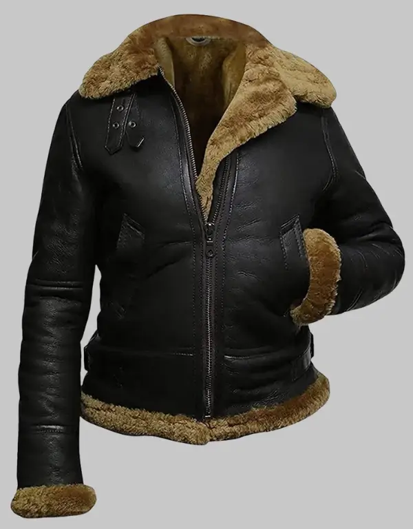 RAF B3 Fur Women's Aviator Flight Bomber Leather Jacket RAF B3 Fur Women's Aviator Flight Bomber Leather Jacket